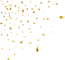 chute brillant d'or confettis png
