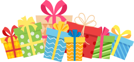 holiday present colored gift boxes png