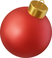 3d rojo Navidad pelota png