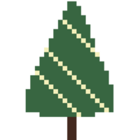 Cute pixel Christmas tree with snow. png