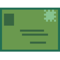 Cute pixel envelope with Christmas theme. png
