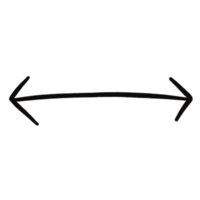 schwarz Pfeil Linie zwei Weg oder doppelt Pfeil skizzieren Pfeil Linie Element png