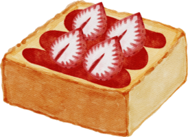 Strawberry jam Toast Watercolor png