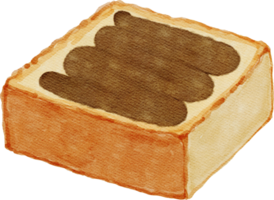 nutella geroosterd brood waterverf png