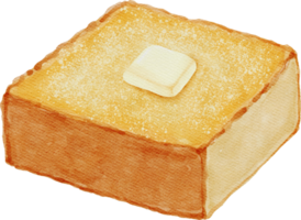 Butter and sugar Toast Watercolor png