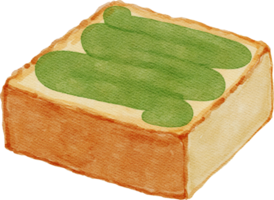 tailandês Pandan creme torrada aguarela png