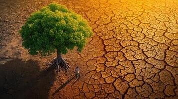 AI generated world environment day drought prevention concept photo