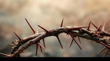 AI generated crown of thorns with copy space photo