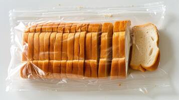 AI generated Sliced bread in plastic bag photo