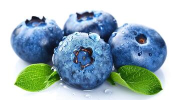 AI generated blueberry on isolated white background. photo