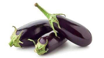 AI generated Eggplant on isolated white background. photo