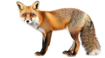 AI generated fox on isolated white background. photo