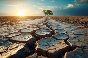 AI generated Environmental challenge Drought symbolizes the urgent need for conservation photo