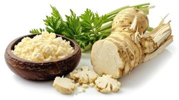 AI generated Horseradish on isolated white background. photo