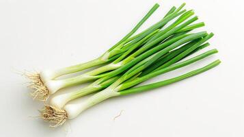 AI generated Green onion on isolated white background. photo