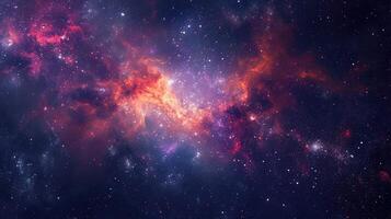 AI generated stars in the galaxy. Panorama. Universe filled with stars, nebula and galaxy photo