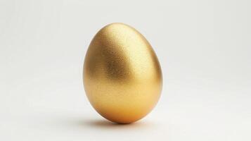 AI generated One golden egg isolated on white background. Conceptual image photo