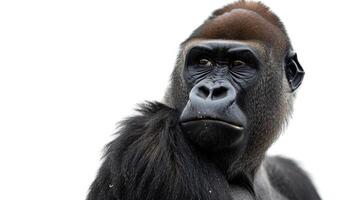 AI generated gorilla on isolated white background. photo