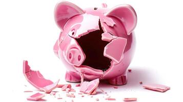 AI generated Broken piggy bank photo