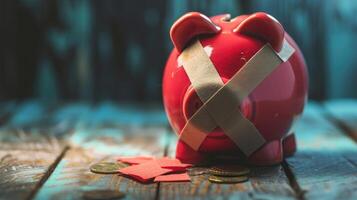 AI generated Broken piggy bank photo