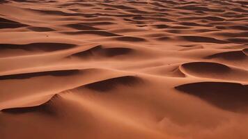 ai generiert ein riesig Sammlung von Sand Dünen im das Wüste, abbilden ihr Größe, Form, und Bewegung durch Zeit, ein detailliert Video von das Oberfläche von Mars mit es ist rot Dünen, ai generiert