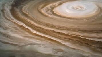 ai gegenereerd een wervelende voorwerp in de lucht, vastleggen haar betoverend bewegingen en intrigerend aanwezigheid, een betoverend wervelende storm Aan Jupiter in buitengewoon detail, ai gegenereerd video