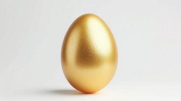 AI generated One golden egg isolated on white background. Conceptual image photo