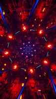 Neon Tunnel Flight Through Hyperspace. Vertical looped animation video