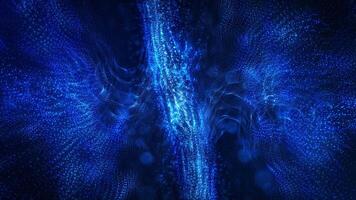 abstrakt scen av trogen cyber värld, sci-fi partikel yta med Vinka energi, lysande teknologi yta, digital vetenskap bakgrund 4k animation, sömlös slinga, virtuell verklighet begrepp video
