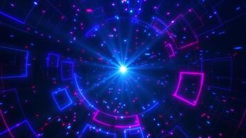 digital futurista túnel ou viagem dentro Tempo e espaço. brilhante túnel, urdidura velocidade, buraco de minhoca. protetor de tela vídeo animação. video