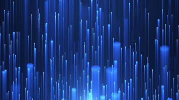 Abstract digital background with glowing neon particles flying upward. movement of a stream of glowing bright lines of particles. Seamless loop abstract background video