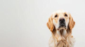 AI generated young Golden Retriever Portrait isolated on white photo