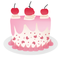 Pink birthday cake for valentines day png