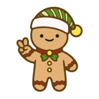 Cute animated gingerbread man png