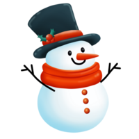 Cute christmas snowman wearing a hat png