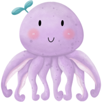 Sea animals watercolor so cute png