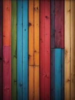 AI generated Multicolored Wooden Background for Creative Splendor photo