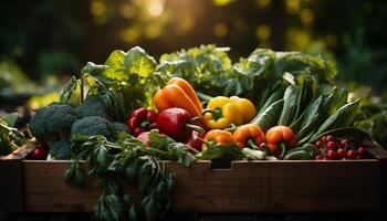 AI generated Fresh vegetables, organic food, healthy eating, nature bounty generated by AI photo