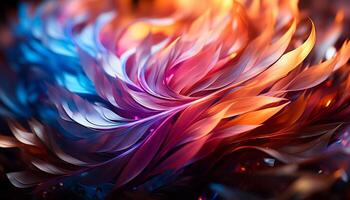 AI generated Abstract multi colored fractal design creates vibrant futuristic decoration generated by AI photo