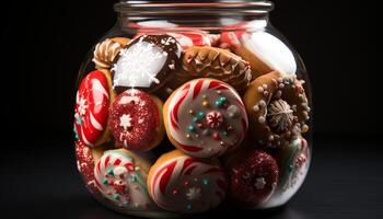 ai generado hecho en casa Galleta decoración, dulce, festivo, indulgente, invierno deleite generado por ai foto