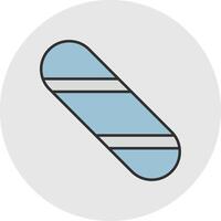 tabla de snowboard línea lleno ligero circulo icono vector