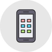 Phone Line Filled Light Circle Icon vector