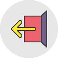 Logout Line Filled Light Circle Icon vector