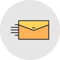 correo línea lleno ligero circulo icono vector