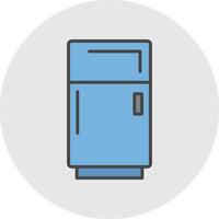 Fridge Line Filled Light Circle Icon vector