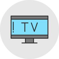 Tv Line Filled Light Circle Icon vector