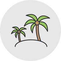 Island Line Filled Light Circle Icon vector