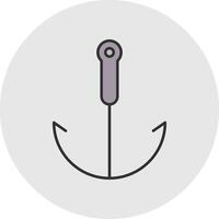 Grappling Hook Line Filled Light Circle Icon vector