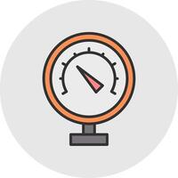 Pressure Meter Line Filled Light Circle Icon vector