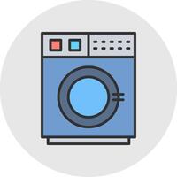 Washing Machine Line Filled Light Circle Icon vector